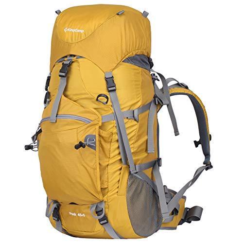 日本に KingCamp 50L Internal Frame Hiking Backpack with Rain Cover for Men Women,45L+5L Waterproof Anti-Tear Climbing Backpacks with Adjustable Str バックパック、ザック