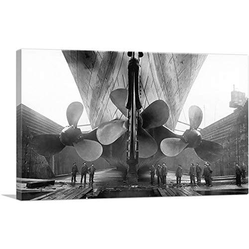 から厳選した 40" - Print Art Canvas Liner Passenger British Propellers Ship Titanic's ARTCANVAS x Deep) (0.75" 26" その他インテリア雑貨、小物