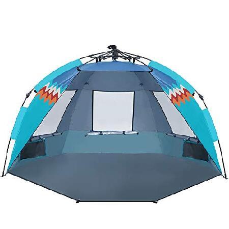 一番人気物 ALPHA 通気窓3つ付 紫外線保護 ポップアップサンシェルターテント インスタントビーチサンシェード CAMP その他テント