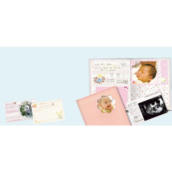 育児日記ダイアリー 【妊娠〜１才まで】うぶごえアルバム フルリール ピンク ボイスカード付【30秒録音】汚れない足がたセット 手形 赤ちゃん 帰省 敬老の日 |  | 06