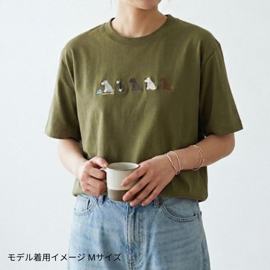 シュナウザー全員集合刺しゅうtシャツ　かわいい５色のシュナウザー刺しゅうtシャツ  　tシャツ　犬雑貨　男女兼用　お誕生日　プレゼント　卒業　父の日 |  | 05