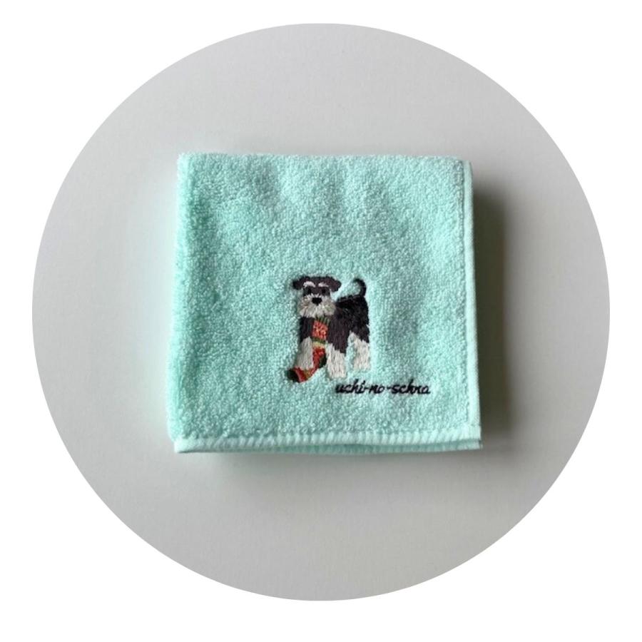 靴下シュナ　シュナウザ―雑貨　タオルハンカチ　ハンカチ　シュナウザー刺しゅう　今治タオル　ギフト　お誕生日　プレゼント　入学　卒業　犬友　返礼品 |  | 08