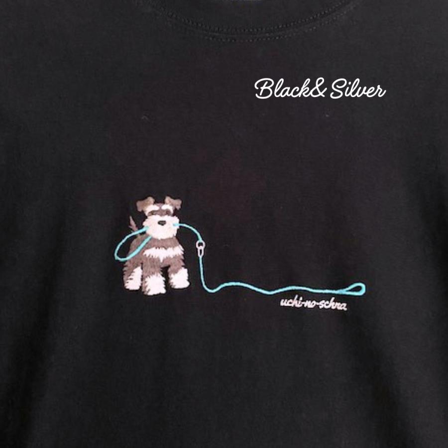 シュナウザ―雑貨 tシャツ シュナウザー刺しゅう リードシュナ 犬雑貨