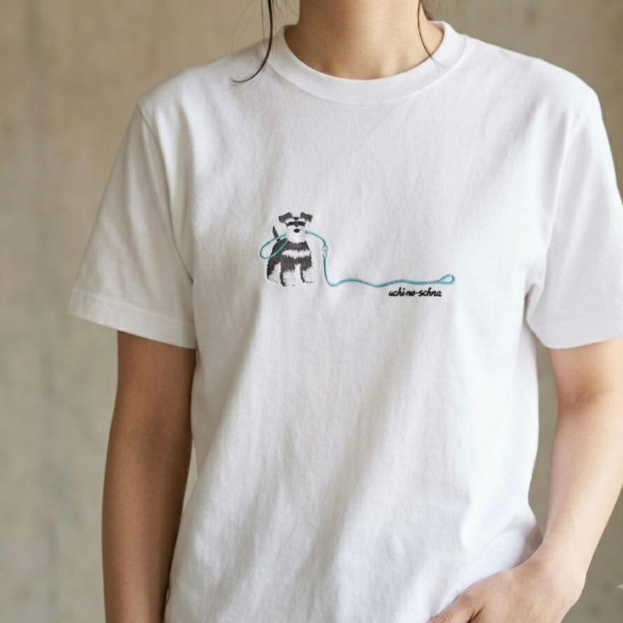 シュナウザ―雑貨 tシャツ シュナウザー刺しゅう リードシュナ 犬雑貨