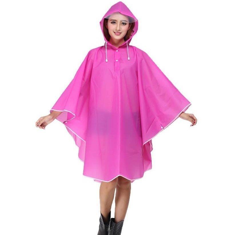 レインポンチョ レインコート 雨具 カッパ レディース 女性 レインウェア ファッション アウトドア 膝下 フード付き フード紐 長さ調節可能 防水