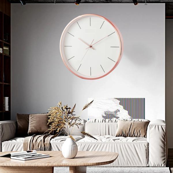 天然ラバーウッド無垢材掛け時計 静音連続秒針 アナログ 掛け時計 静音 秒針なし ラタン 北欧風 韓国風 ウォールクロック