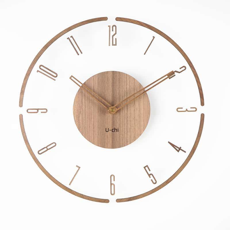 掛け時計 電波  35cm 壁掛け時計 北欧 くるみ おしゃれ 音がしない 柱時計 木製 ウッド 天然木 |  | 17
