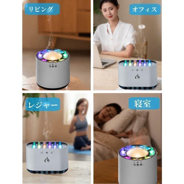 アロマディフューザー 加湿器 LEDライト付き 音楽同期 調色 加湿力 超