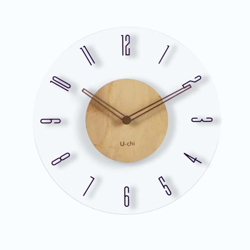 掛け時計 電波時計 壁掛け時計 北欧 くるみ おしゃれ 音がしない 柱