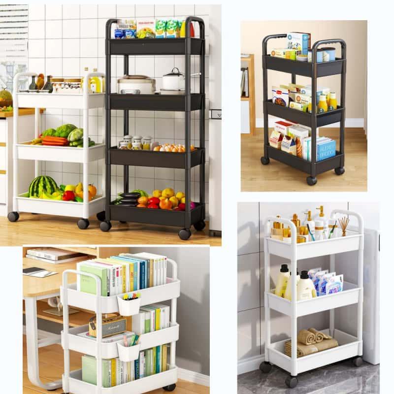 キッチンワゴン スリムワゴン 3段ワゴン 4段 調整可能 ベビーワゴン キッチンツール スリム 大容量 リビング 収納 ワゴン キャスター付き |  | 03