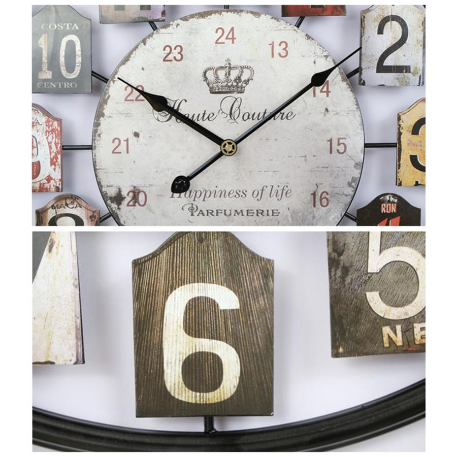 掛け時計 壁掛け時計 おしゃれ ビンテージ レトロ 北欧風 : U-chi