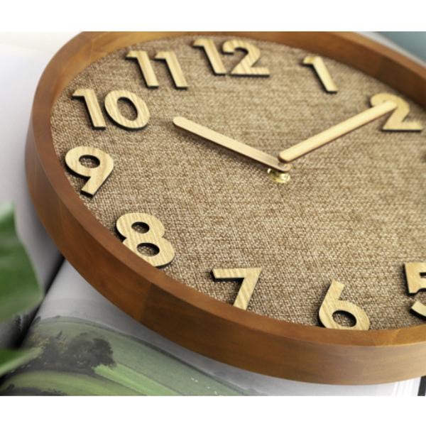 掛け時計 壁掛け時計 北欧  おしゃれ 音がしない 木製 天然木 ウォールクロック  クロック インテリア 欧米風  静音 見やすい 立体数字 直径30cm |  | 06