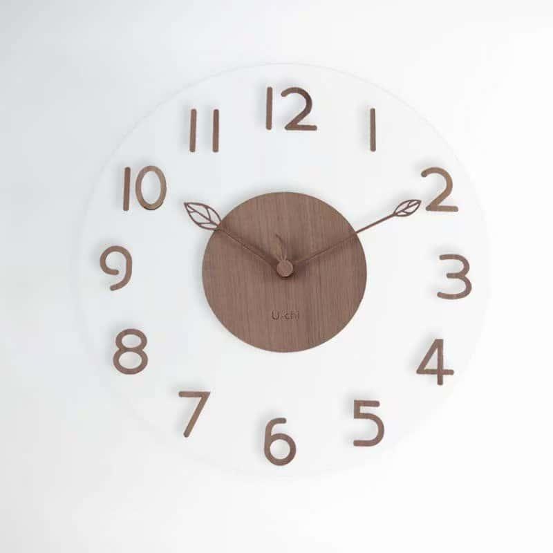 掛け時計 電波時計 壁掛け時計 北欧 くるみ おしゃれ 音がしない 柱