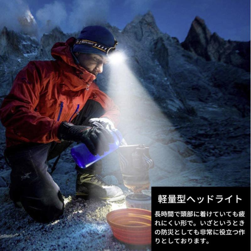 ヘッドライト 夜釣り 充電式 登山 アウトドア作業用 LED 日本語説明書