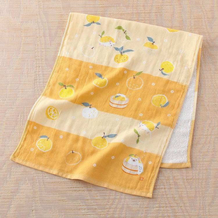 UCHINO (SALE) いにしへ ゆずまる 浴用タオル 約33×81cm ガーゼタオル