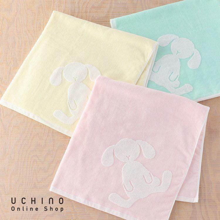 New UCHINO ふわふわバニー ベビータオル 約85×90cm ベビー 赤ちゃん タオル おくるみ 出産祝い 内祝い ウチノタオルギャラリー｜uchino