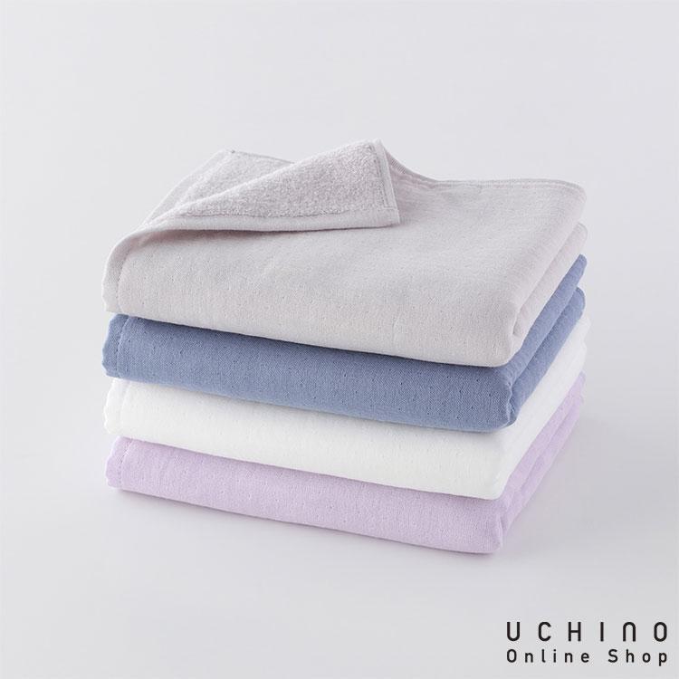 UCHINO マシュマロガーゼ&パイルカラー フェイスタオル 約34×85cm 綿