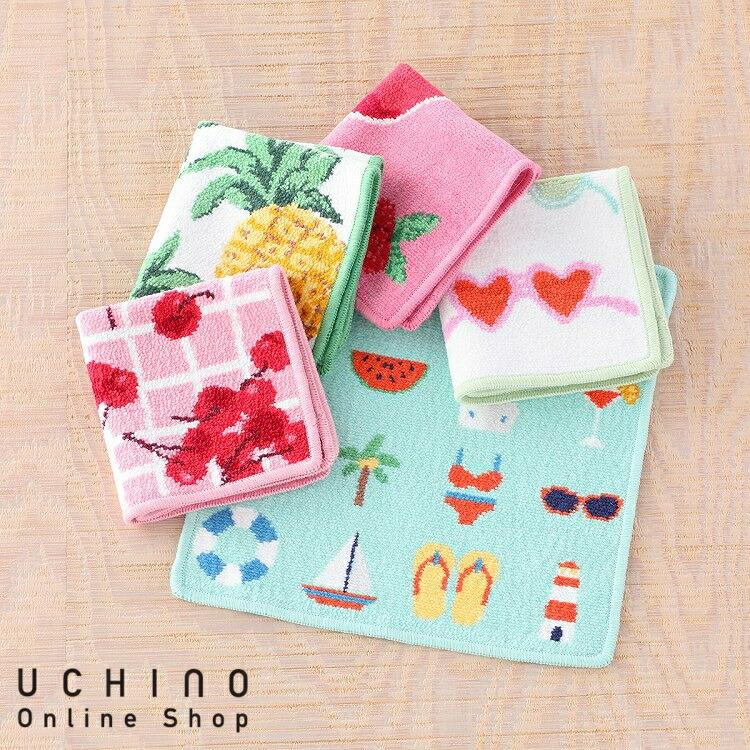 UCHINO UCHINO art シュエット ハンカチ フルーツ カクテル クリスマス