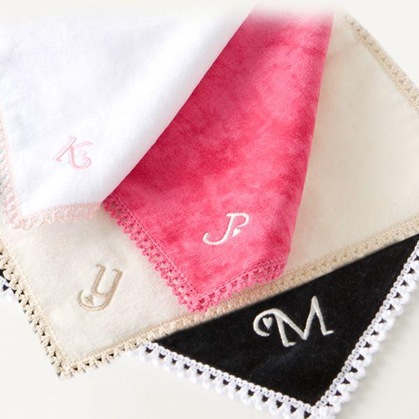 タオルハンカチ イニシャル刺繍 モノグラムハート アイボリー 名入れ ウチノタオル 内野タオル Uchino Online Shop 通販 Paypayモール