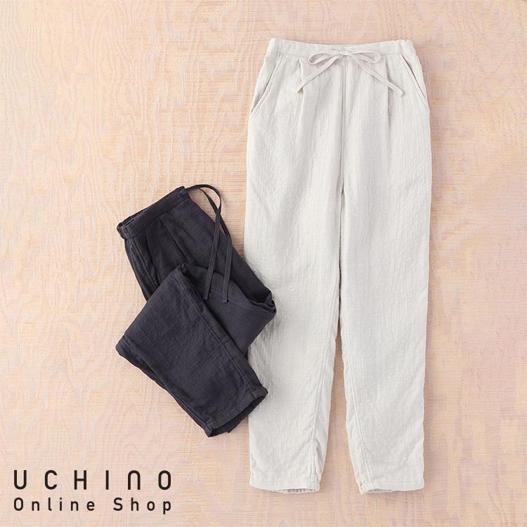 UCHINO (SALE)マシュマロガーゼ レディース タックパンツ ルームウェア