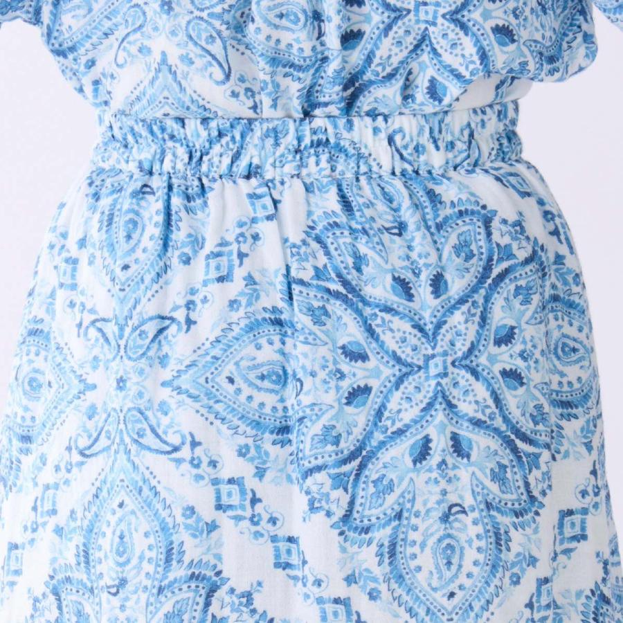 【新品】UCHINO マシュマロガーゼ ペーズリー柄 ブラウス ブルー マシュマロガーゼペーズリーブラウス（RTF18171）-UCHINO-women