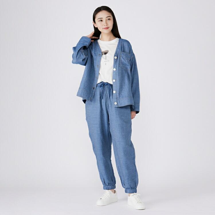 UCHINO UCHINO公式店 マシュマロデニムガーゼテーパードパンツ ユニ