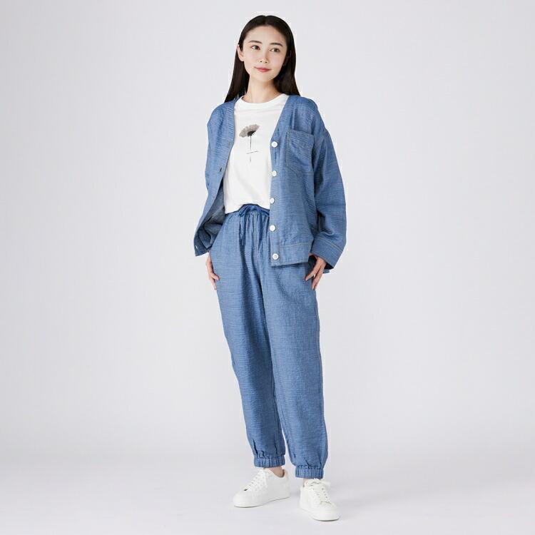 UCHINO UCHINO公式店 マシュマロデニムガーゼテーパードパンツ ユニ