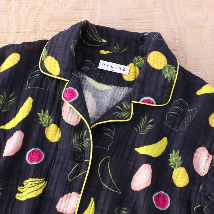 UCHINO クレープガーゼ レディースパジャマL 楽天市場】(SALE)クレープガーゼ UCHINO プリント 半袖