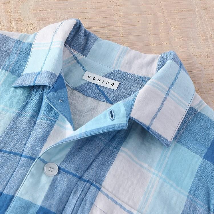 UCHINO (SALE)パジャマ メンズ マシュマロガーゼ カラー チェック