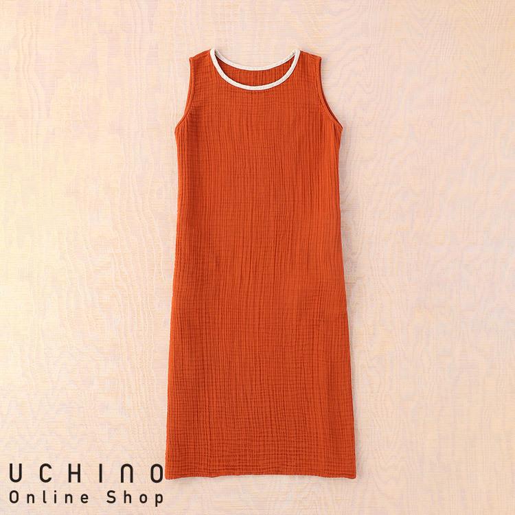 UCHINO (SALE)クレープガーゼ カラーネック レディース