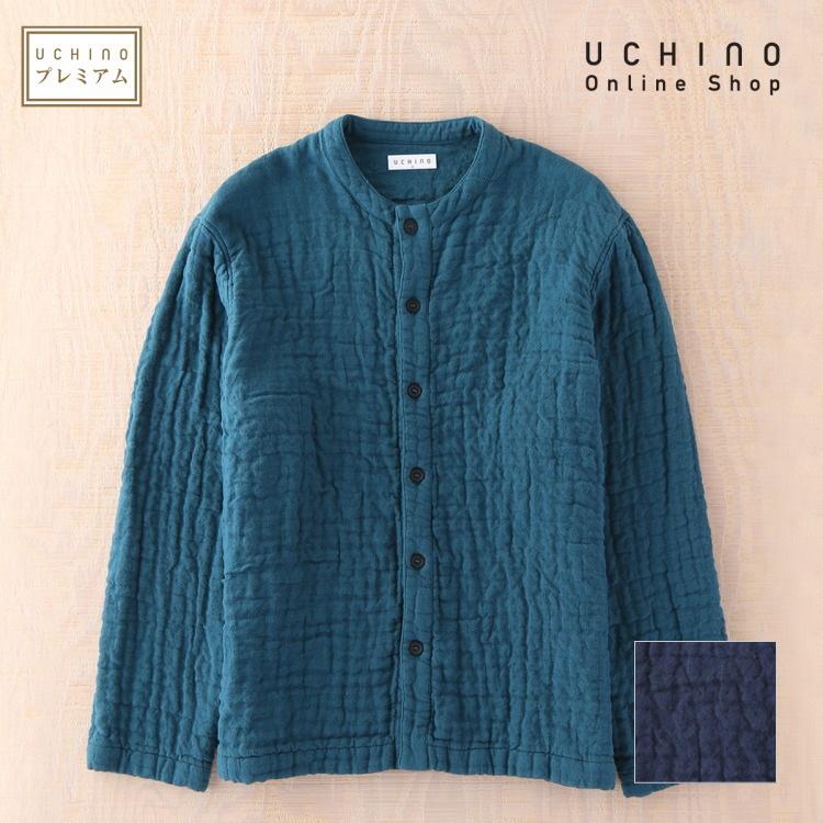 SALE ルームウェア UCHINO マシュマロワッフルガーゼ メンズ シャツ メンズ  綿100％ 大きめ 大きいサイズ 部屋着 羽織物 ウチノタオル 内野タオル