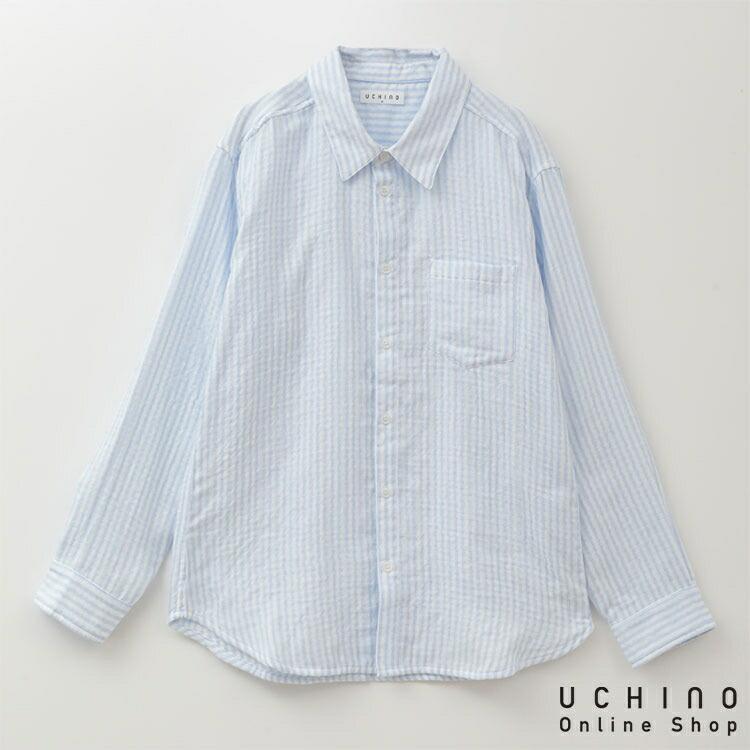 未使用 プランテーション UCHINO マシュマロガーゼシャツ UCHINO SALE UCHINO マシュマロガーゼベーシックストライプシャツ ユニ