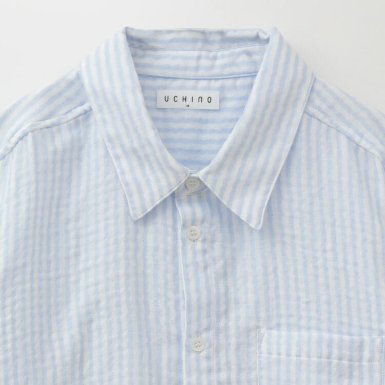 UCHINO マシュマロガーゼベーシックストライプシャツ ユニセックス