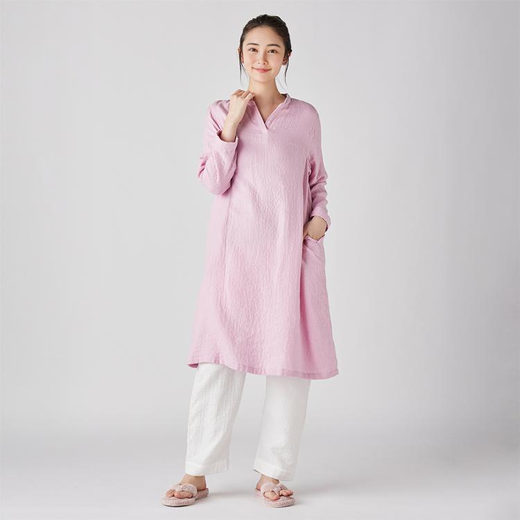 uchinoウチノ　綿100%長袖パジャマ上下　ピンク　L uchinoウチノ 綿100%長袖パジャマ上下 ピンク L UCHINO ガーゼパジャマ