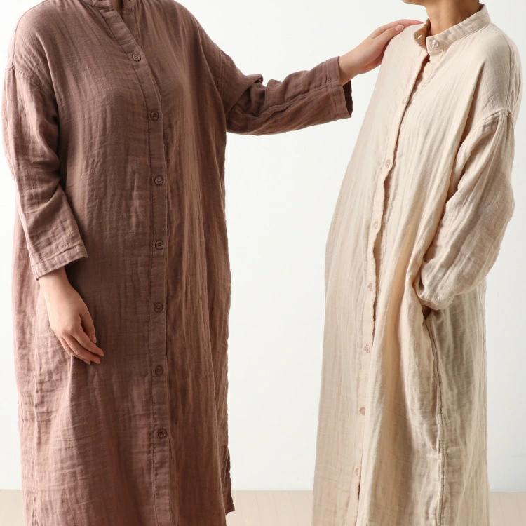 UCHINO Web限定 ルームウェア ヘリンボーンエアガーゼ 前あき