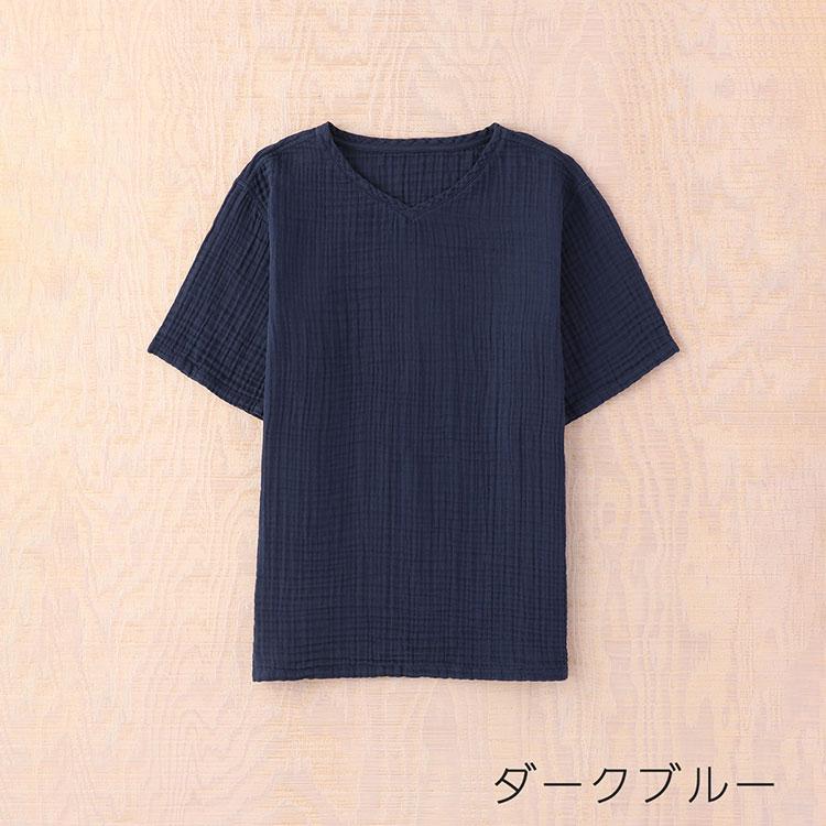UCHINO SALE UCHINO クレープガーゼ ベーシックVネックTシャツ