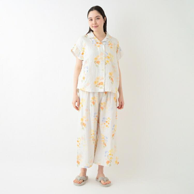 マシュマロガーゼ フラワーブーケブラウス　Lサイズ マシュマロガーゼ フラワーブーケブラウス（RTS15878）-UCHINO