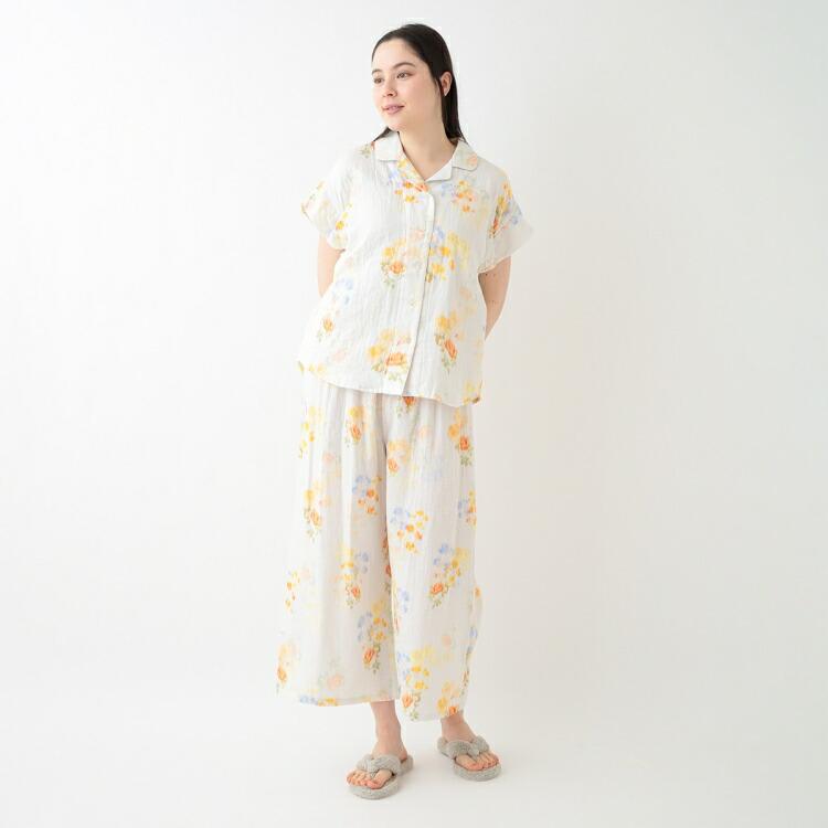 UCHINO SALE UCHINO マシュマロガーゼ フラワーブーケブラウス