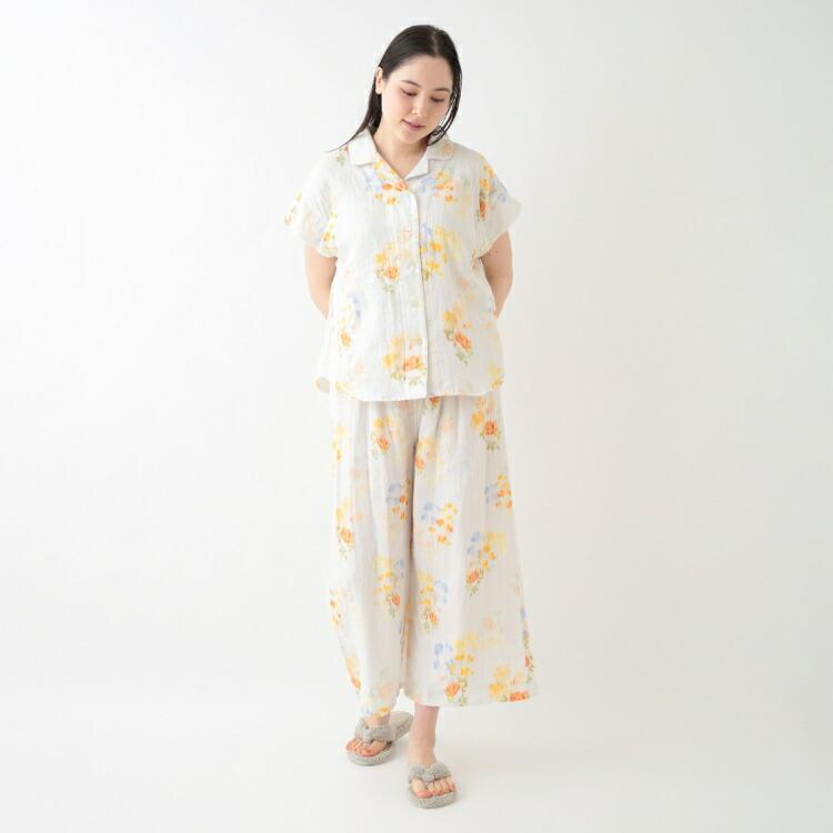 UCHINO SALE UCHINO マシュマロガーゼ フラワーブーケブラウス