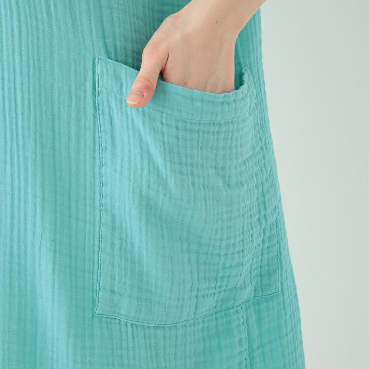 クレープガーゼ パッチポケットワンピース ブラック Lサイズ 楽天市場】UCHINO クレープガーゼ パッチポケットワンピース