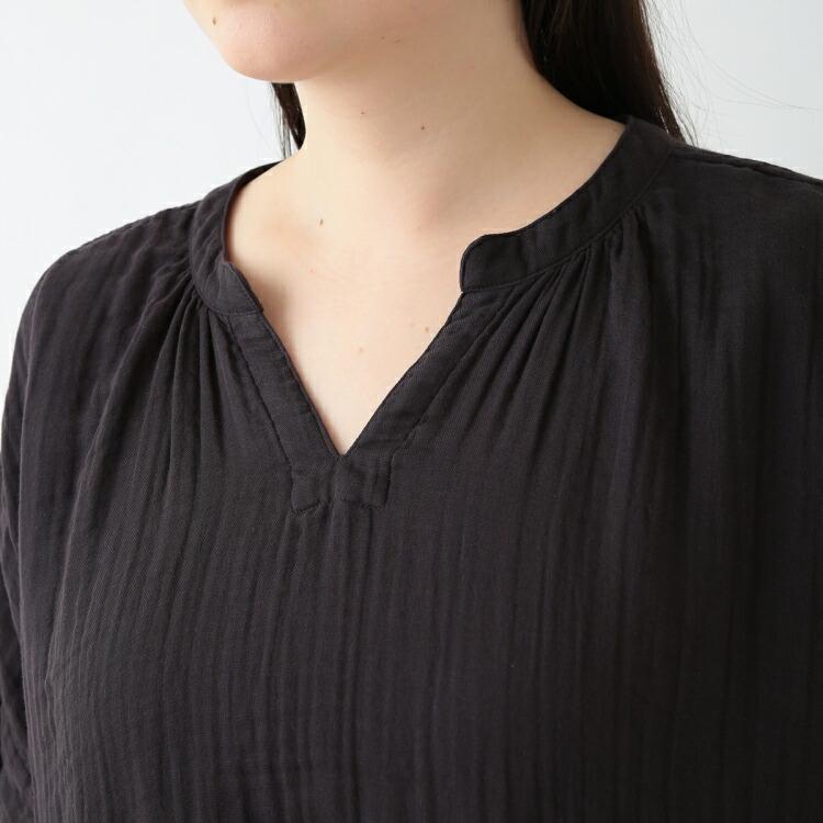 UCHINO　クレープガーゼ レディス VネックワンピースＭ クレープガーゼ レディス Vネックワンピース（RTS12638）-UCHINO