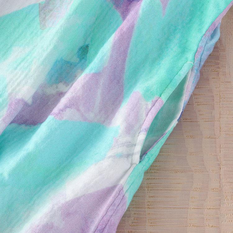 UCHINO マシュマロガーゼ 水彩プリントワンピース 水彩プリント