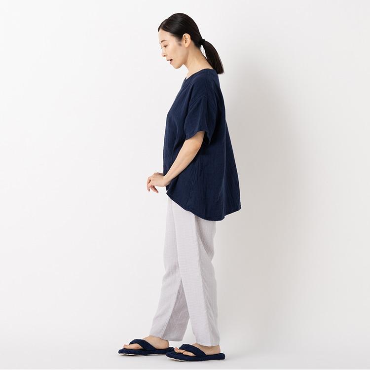 【Web限定商品】ルームウェア UCHINO ヘリンボーンエアガーゼ プルオーバー レディース Tシャツ トップス 半袖 夏 綿100％ 部屋着 ゆったり 楽ちん｜uchino｜05