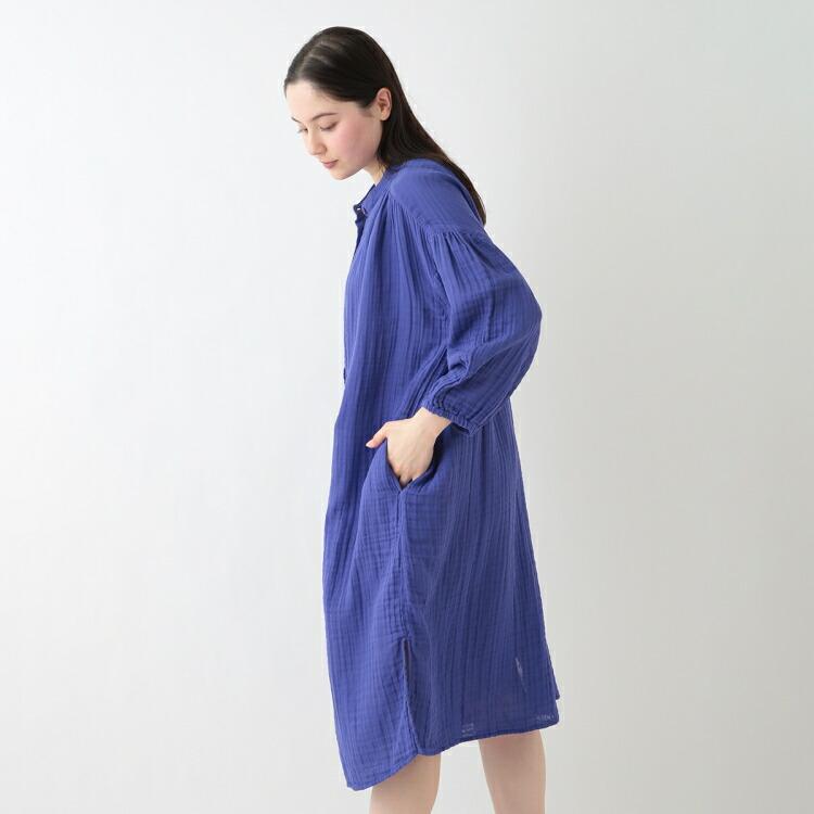 UCHINO SALE UCHINO クレープガーゼ 前あきギャザーワンピース ウチノ
