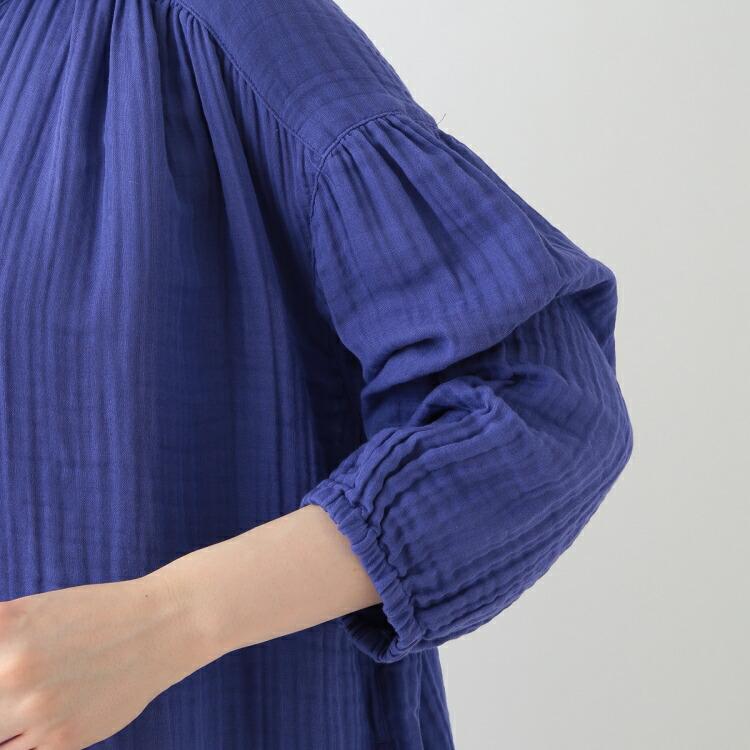 UCHINO SALE UCHINO クレープガーゼ 前あきギャザーワンピース ウチノ