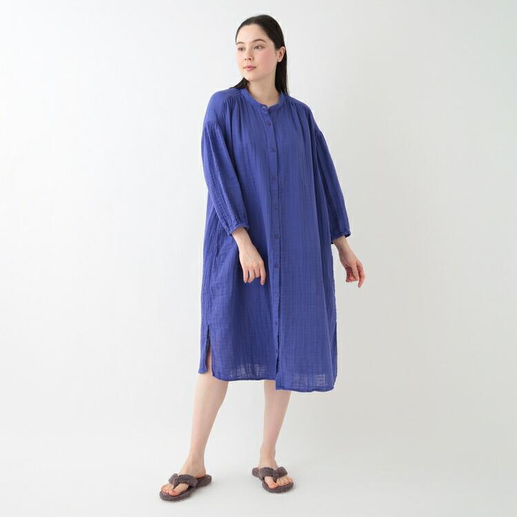 UCHINO SALE UCHINO クレープガーゼ 前あきギャザーワンピース ウチノ