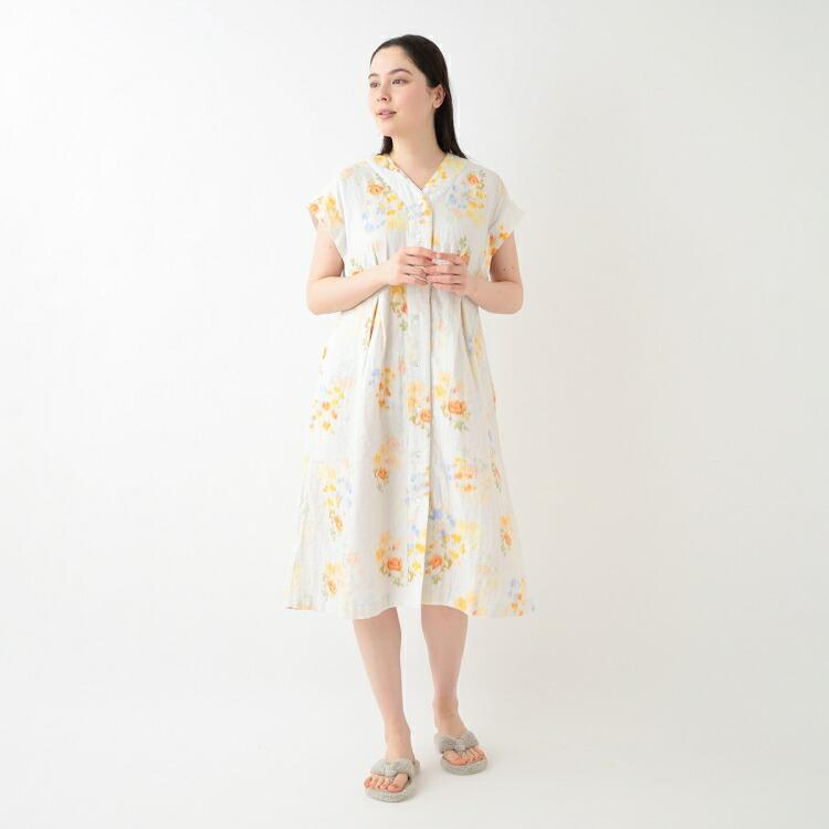 UCHINO SALE UCHINO マシュマロガーゼ フラワーブーケワンピース