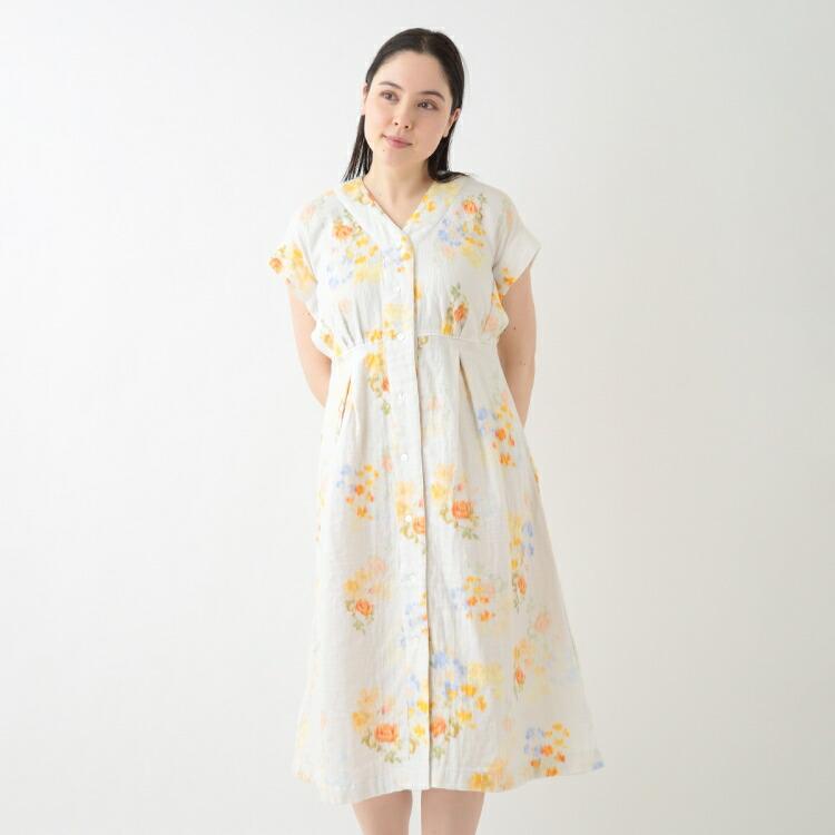 UCHINO SALE UCHINO マシュマロガーゼ フラワーブーケワンピース
