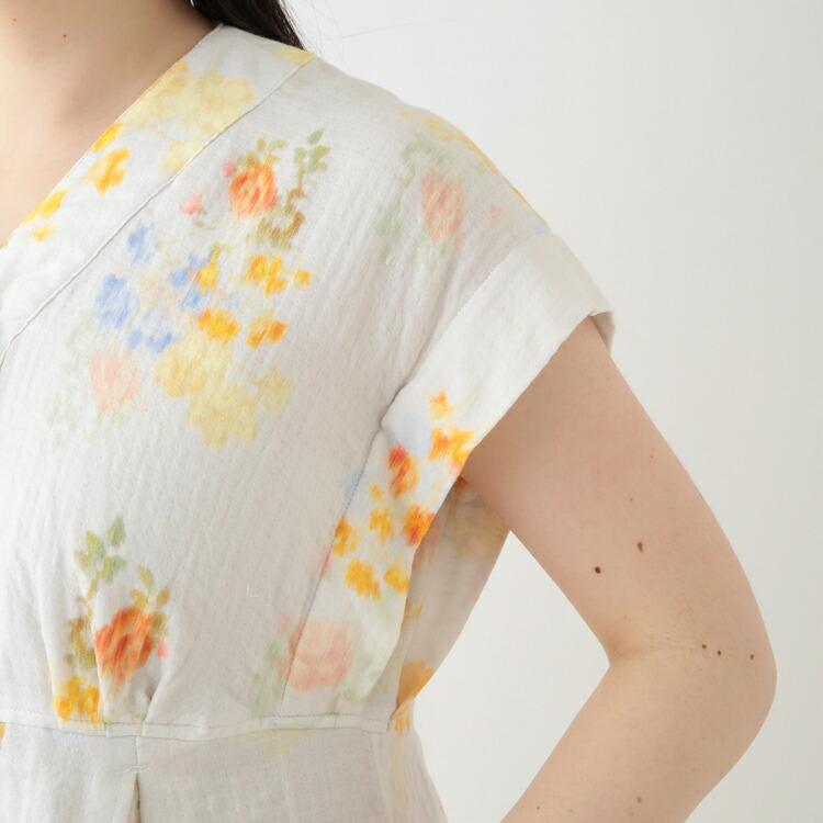 UCHINO SALE UCHINO マシュマロガーゼ フラワーブーケワンピース