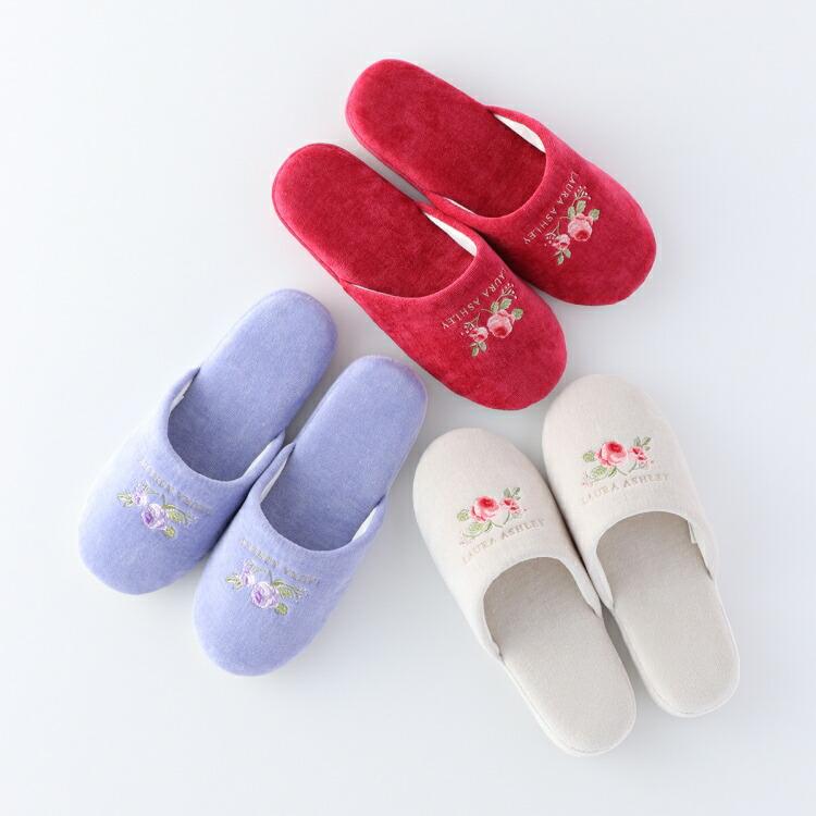 LAURA ASHLEY（ローラアシュレイ） (SALE) アナベラ スリッパ 刺繍 花